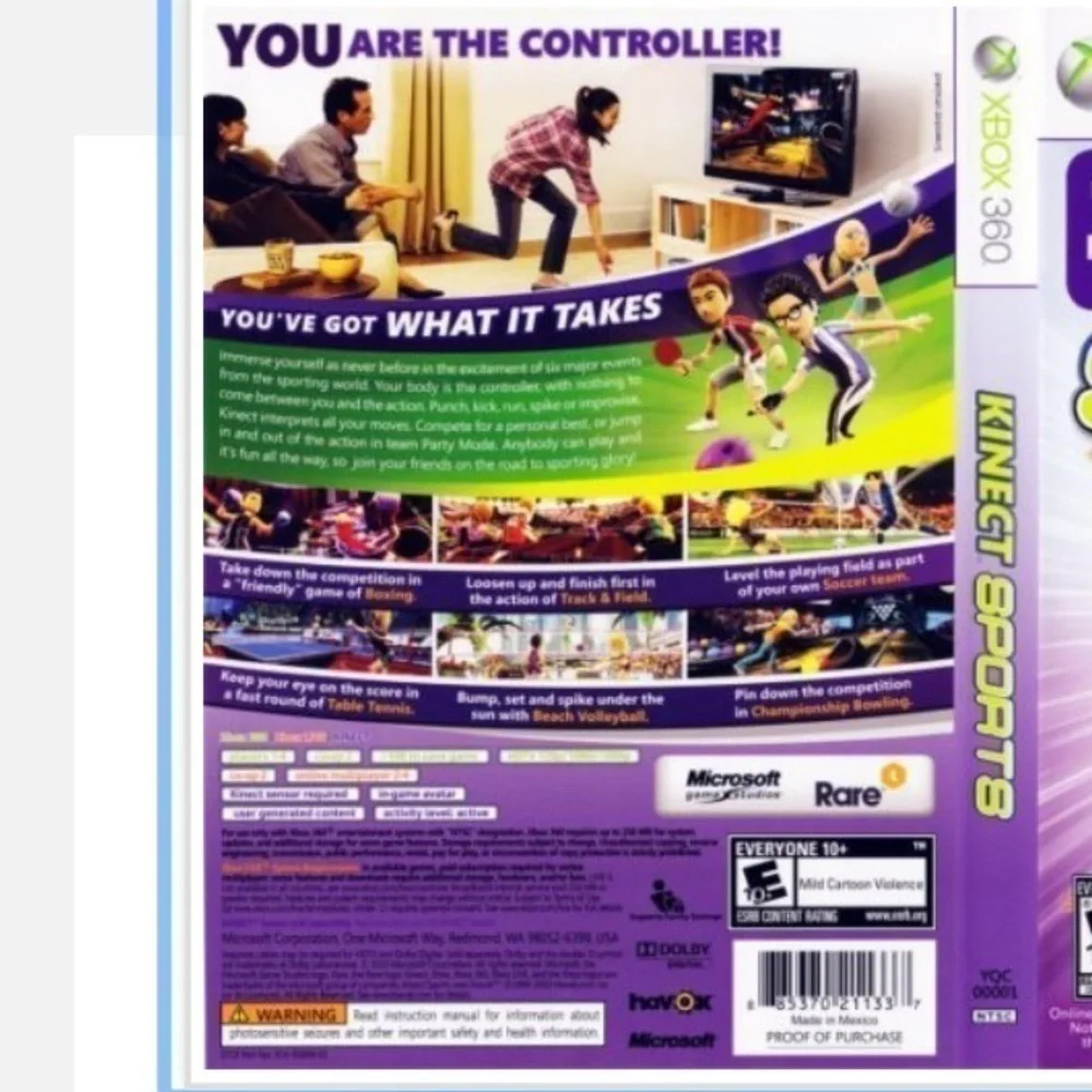 KINECT Sports XBOX 360 Requires Kinect Sensor